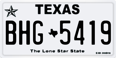 TX license plate BHG5419