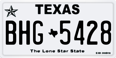 TX license plate BHG5428
