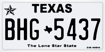 TX license plate BHG5437