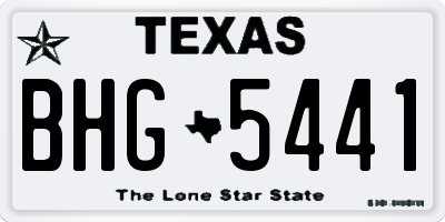 TX license plate BHG5441