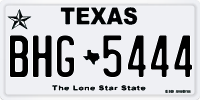 TX license plate BHG5444