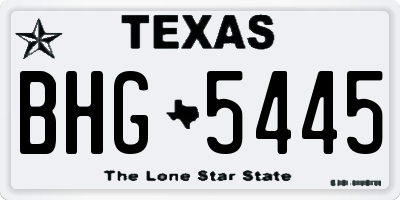 TX license plate BHG5445
