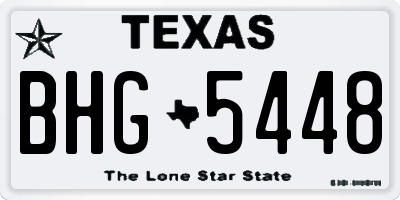 TX license plate BHG5448