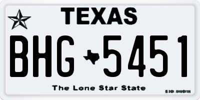 TX license plate BHG5451