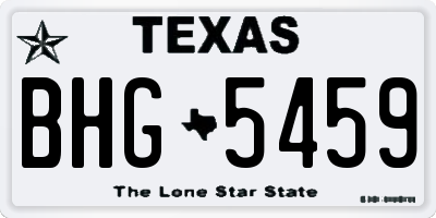 TX license plate BHG5459