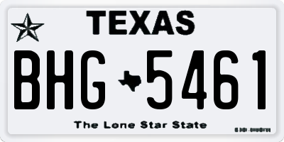 TX license plate BHG5461