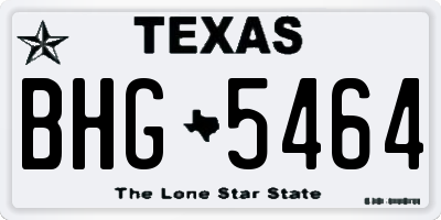 TX license plate BHG5464