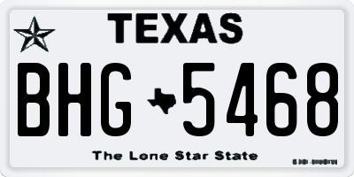 TX license plate BHG5468
