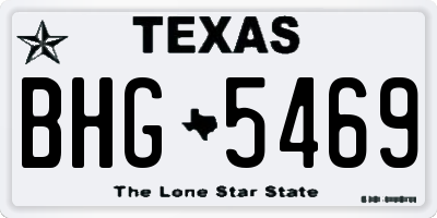 TX license plate BHG5469