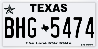TX license plate BHG5474