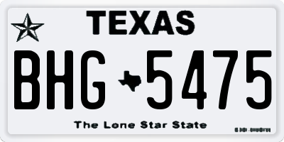 TX license plate BHG5475