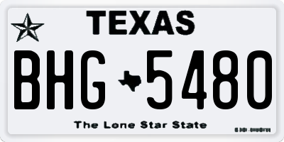 TX license plate BHG5480