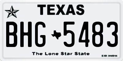 TX license plate BHG5483