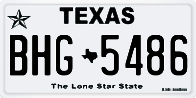 TX license plate BHG5486