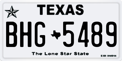 TX license plate BHG5489
