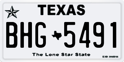TX license plate BHG5491