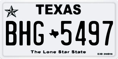 TX license plate BHG5497