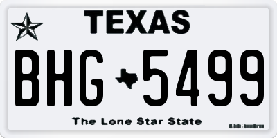 TX license plate BHG5499