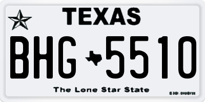 TX license plate BHG5510