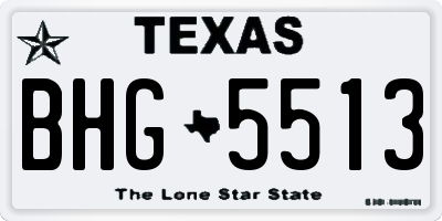 TX license plate BHG5513
