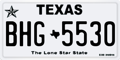 TX license plate BHG5530