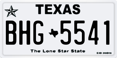 TX license plate BHG5541