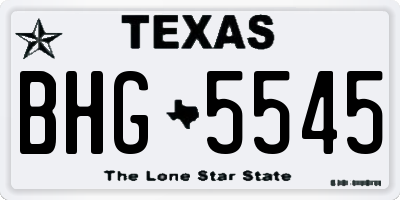 TX license plate BHG5545