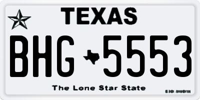TX license plate BHG5553
