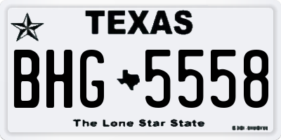 TX license plate BHG5558