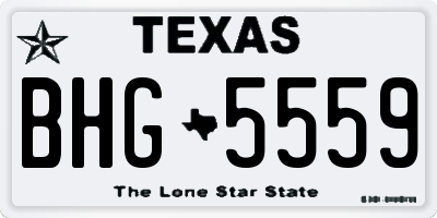 TX license plate BHG5559