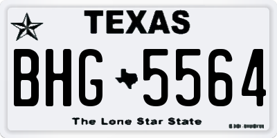 TX license plate BHG5564