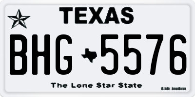TX license plate BHG5576