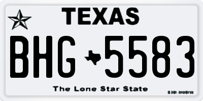 TX license plate BHG5583