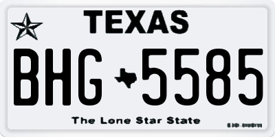 TX license plate BHG5585