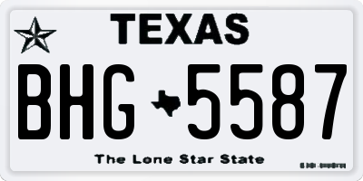 TX license plate BHG5587