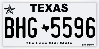 TX license plate BHG5596