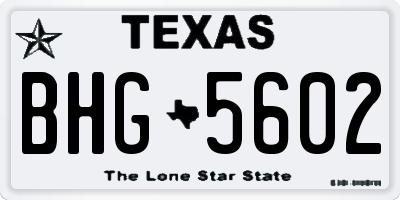 TX license plate BHG5602