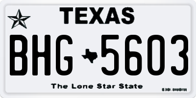 TX license plate BHG5603