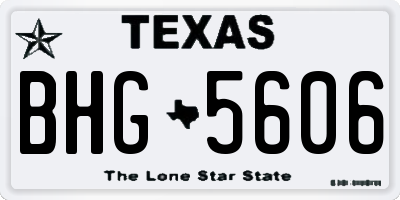 TX license plate BHG5606