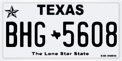 TX license plate BHG5608