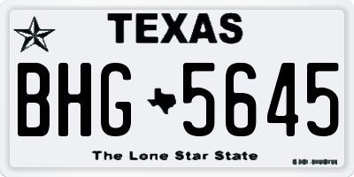 TX license plate BHG5645