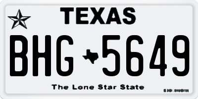 TX license plate BHG5649