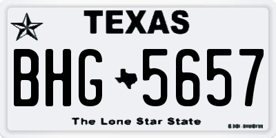 TX license plate BHG5657