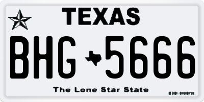 TX license plate BHG5666