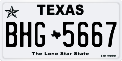 TX license plate BHG5667
