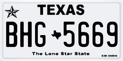 TX license plate BHG5669