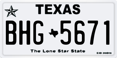 TX license plate BHG5671