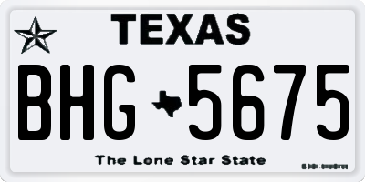 TX license plate BHG5675