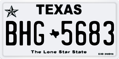 TX license plate BHG5683