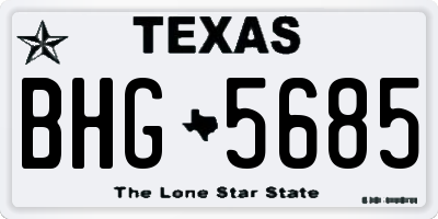 TX license plate BHG5685